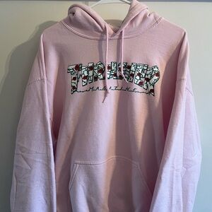 Thrasher Pink Hooded Pullover with Black Spade Tag